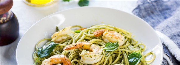 Rkpasta med pesto