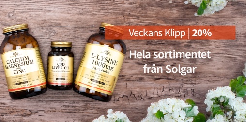 Veckans klipp! 20% på hela sortimentet från Solgar