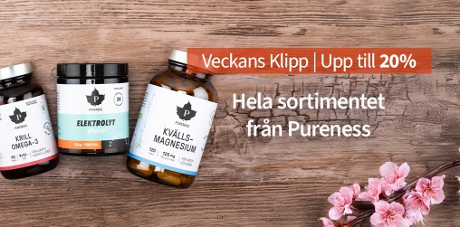 Veckans klipp! 20% på hela sortimentet från Pureness