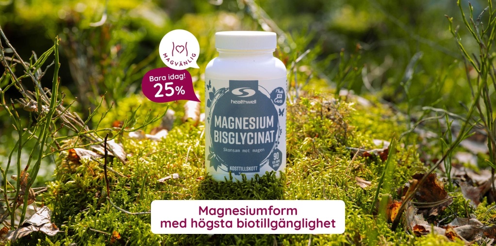 Bara idag! Healthwell Magnesium Bisglycinat 25%