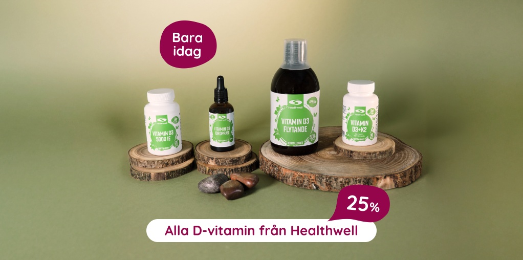 Bara idag! Alla D-vitamin fr�n Healthwell 25%