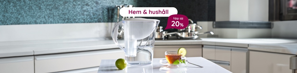 Upp till 20% p� produkter f�r hem och hush�ll