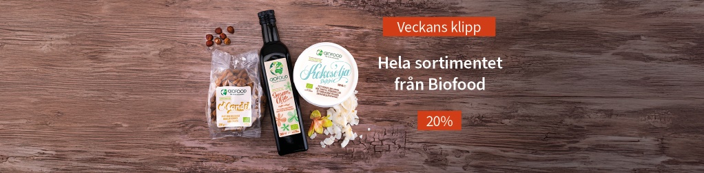 Veckans klipp! 20% rabatt p hela sortimentet frn Biofood