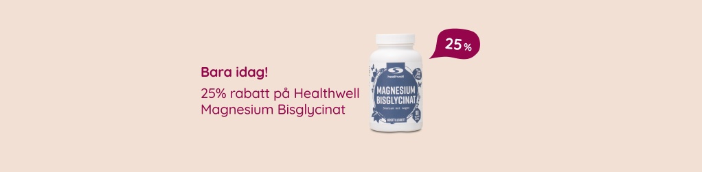 Bara idag! 25% rabatt p� Healthwell Magnesium Bisglycinat