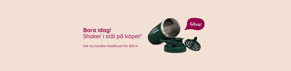 Bara idag! Handla Healthwell f�r 600 kr - f� Svensk H�lsokost Steel Shaker, 900 ml p� k�pet