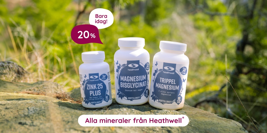 Bara idag! Handla f�r 500 kr och f� 20% p� alla mineraler fr�n Healthwell