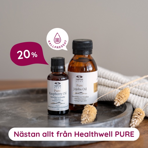 20% p� Healthwell PURE - Eteriska och kallpressade oljor