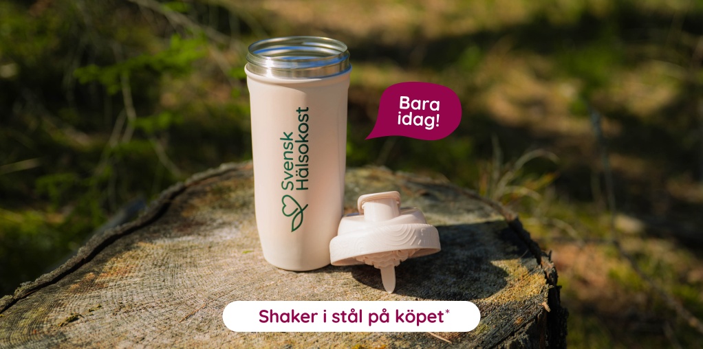 Bara idag! Handla Healthwell f�r 600 kr f� Svensk H�lsokost Steel Shaker 900 ml p� k�pet