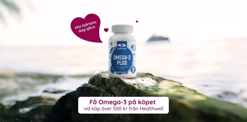 Alla hj�rtans dag-g�va! F� Healthwell Omega-3 Plus, 30 kaps p� k�pet n�r du handlar fr�n Healthwell f�r 500 kr